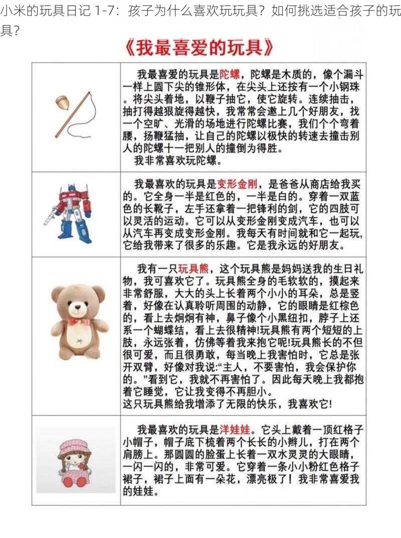 小米的玩具日记 1-7:孩子为什么喜欢玩玩具?如何挑选适合孩子的玩具?